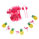 Pineapple Bunting Hawaiian Flamingo Party Luau Garland 25pcs Drinking Straws