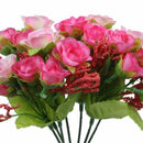 21pcs Artificial Rose Flower Bouquet Heads