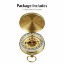 Brass Pocket Compass Watch Style Military Army Camping Hiking Outdoor Keychain~