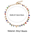 Boho Women Multicolor Beads Crystal Rhinestone Foot Chain Charm Anklet Jewe Gw