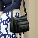 Retro Solid Shoulder Handbags Braided Women PU Multi-pocket Messenger Bag