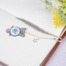 1X Luminous Night Owl Bookmark Label Read Maker Feather Book Mark Stationery  ME