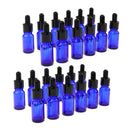 24pcs Blue Glass Bottle with Glass Dropper (5ml + 10ml) for