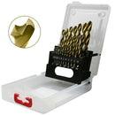 19Pcs Hss Drill Bit For Metal Titanium Coated High Speed Steel Drilling Bit