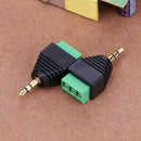2pcs 3.5mm to Dual Channel Terminal Audio Male Plug Connectors Adapters A