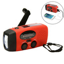Hand Crank Emergency Solar Radio Phone Charger LED Flashlight for Survival Red