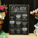 Romanti Coffee Menu Tin Sign Bar Pub Shop Wall Decor Retro Metal Art Nice