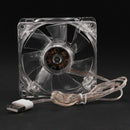 4 Colors Lamps 8cm USB Colorful Light Transparent Cooling Fan 5V CPU Coolin