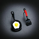2020 New Asymmetric Shovel Pan Fried Egg Enamel Earrings Women's Creative Gift