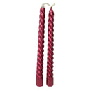 2pcs Taper Twisted Spiral Long Candles for Dinner Table Wedding Decor Red