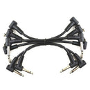 6 x Electric Guitar Cables 6 inch 1/4 Right Angle Effect Pedal Patch Cord B