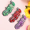 3pcs DIY Full Drill Diamond Painting Barrettes Peafowl Women Girls Hairpins