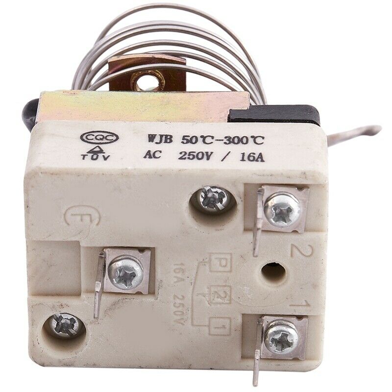 AC 16A 250V 50 to 300 Celsius Degree 3 Pin NC Capillary Thermostat for Elec
