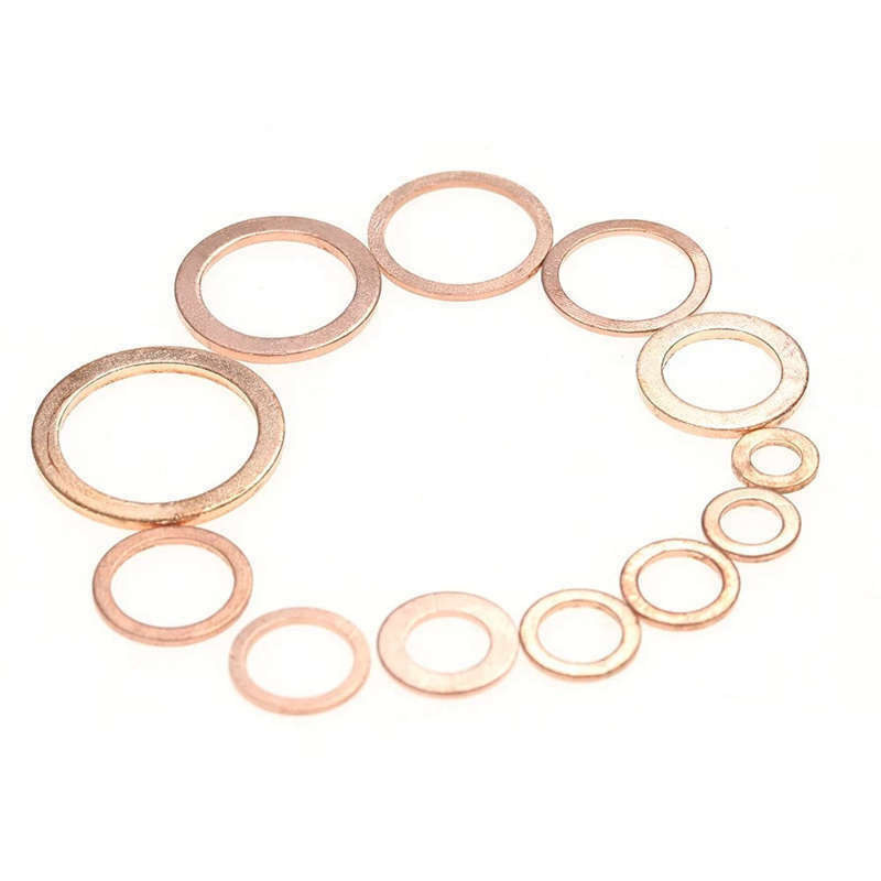 280 Pcs Assorted Copper Washer Gasket Set Flat Ring Seal Assortment Kit M5- N1Q9