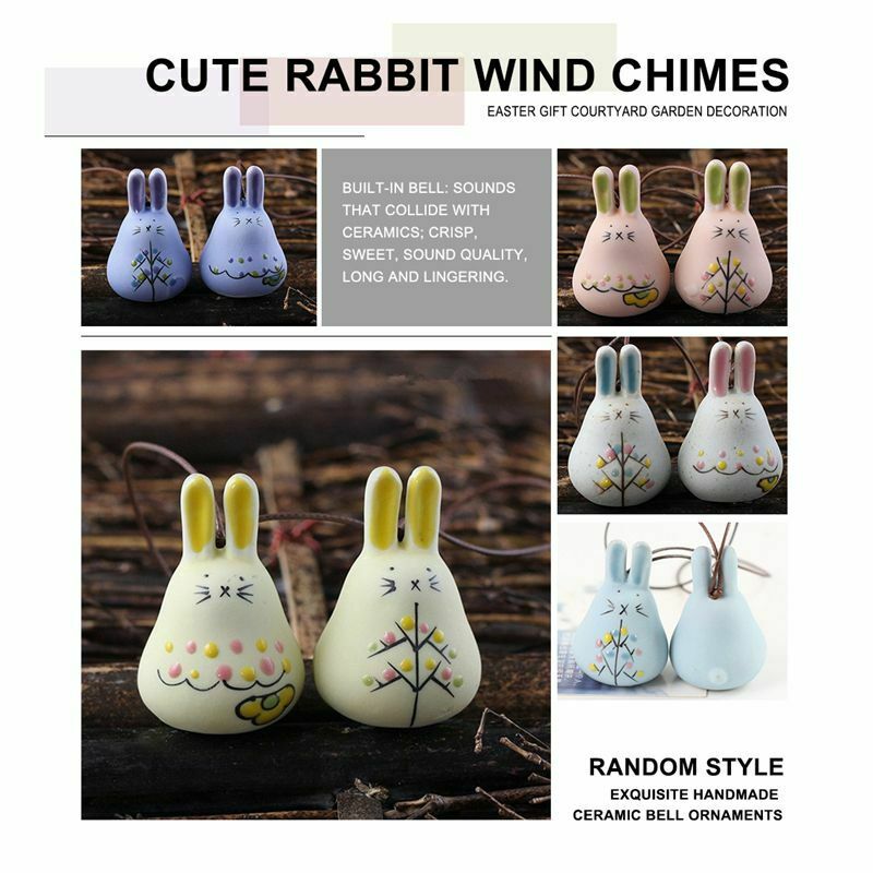 Exquisite hand-made ceramic wind chimes jewelry cute rabbit wind bell Bell