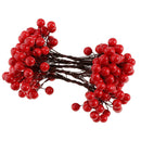 200Pcs Artificial Berries Wedding Xmas Floral Bouquet Wrealth Red + Black