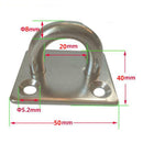 316 Stainless Steel Square Pad Eye 8mm Ring Sail Shade Plate Boat Rigging M8