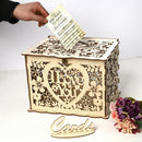 Wooden Wedding Card Boxes with Lock and Card Sign for Weddings Receptions