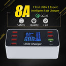 8 Port Multi Fast Usb Charger Quick Charge 3.0 Multiple Usb Phone Charging