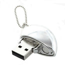 4GB 4G USB 2.0 Memory Stick Data Memory Stick Flash Drive Heart Pendant Sil