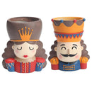 2pcs Creative Walnut Fairy Flowerpot Succulent Containers Desktop Decoration