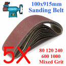 5PCS 100x915mm 914 Sanding Belt 80 120 240 600 1000 Mixed Grit For Wood Grinding