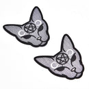 2pcs/lot Gothic Cat Sew Iron On Patch Embroidery Sewing DIY Halloween Appliqu TO