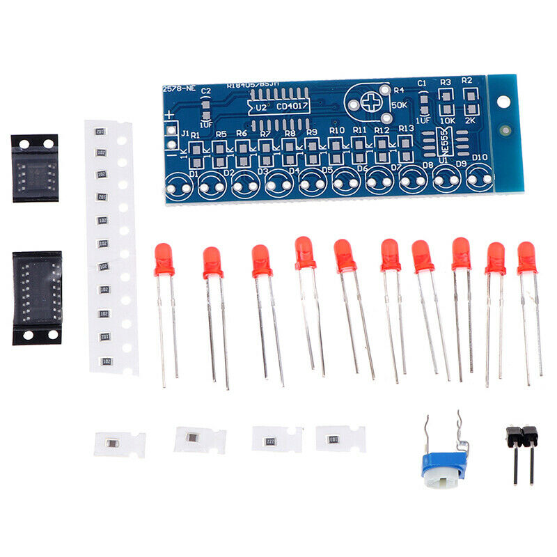 NE555+CD4017 Chaser Water Flowing Light LED Module DIY Soldering Practice- OZ