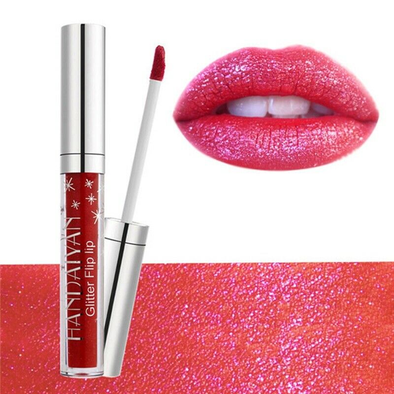 Handaiyan Shiny Lip Gloss Shimmer Lip Tint Matte To Glitter Liquid Lipstick U6Y1