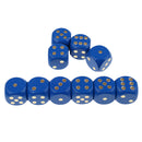 Set of 10 Wooden D6 Dice 3cm Gaming Dice for D&D RPG Accessories Blue