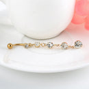 Rhinestone Dangle Navel Belly Rings Barbell Surgical Steel Body Piercing Jewelry