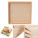 1pc Painting Building Block Wood Pallet Early Educational Wood Tray 12cmX12c Gw