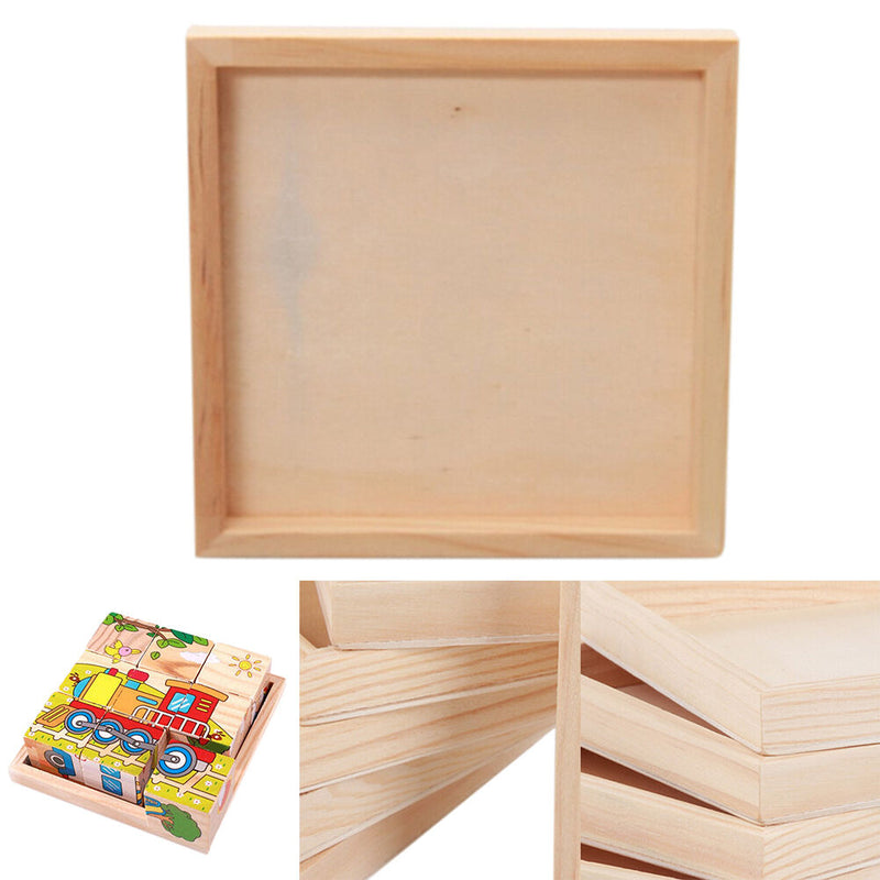 1pc Painting Building Block Wood Pallet Early Educational Wood Tray 12cmX12c Gw
