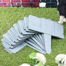 12Pc Grey Garden Fence Edging Cobbled Stone Effect Plastic Lawn Edging Plan