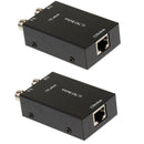 2x BNC Coax to RJ45 Ethernet Converter Media Adapter Data Transmission Black