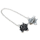 Alloy Rose Sweater Collar Clip Cardigan Clasp Duck Mouth Clip with Chain