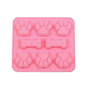 Silicone Cake Mold Dog Paw Bone Shape Muffin Tray Cookie Moulds Chocolate C I4E0