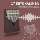 17 Key Kalimba Wood Mbira Finger Thumb Piano with Tune Hammer Christmas Gift