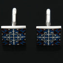 1 Pair Modern Square Flower pattern Cufflinks For Mens Shirt M4Q2