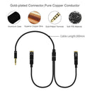3.5mm Microphone Aux Cable 1 Male 2 Female Audio Cable for Laptop (Black) A