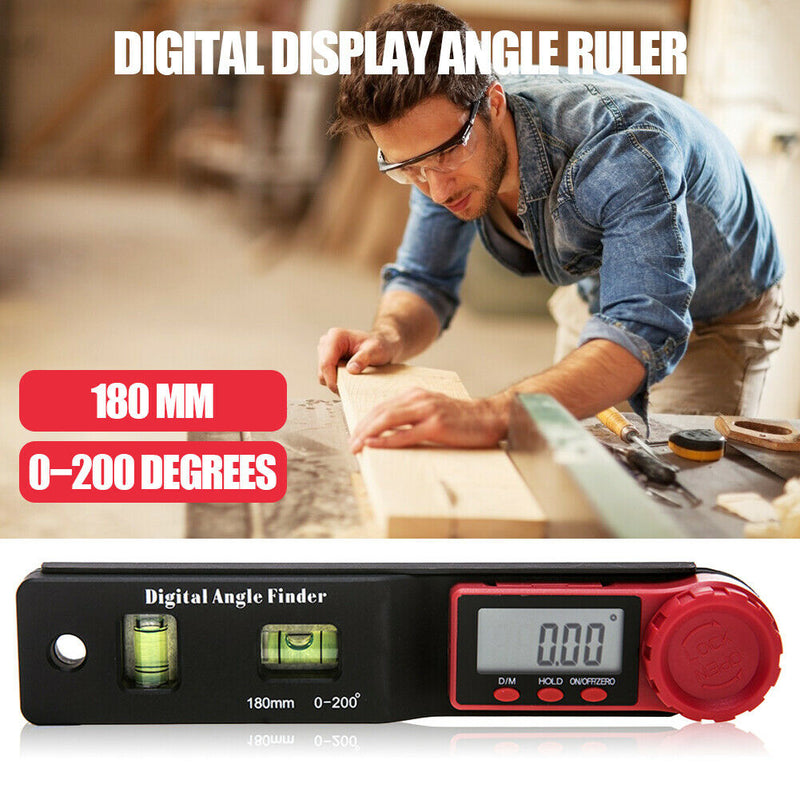 180mm Digital Protractor Angle Finder Inclinometer Electronic Level Meter