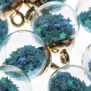 20x Mini Glitter Star Glass Ball Charms DIY Necklace Pendant 16mm Blue Pink