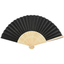 Black Silk Hand Fan Black Bamboo Ribs Hand Held Fan Personal Fan P9M3