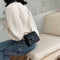Women PU Leather Messenger Bag Chain Small Shoulder Satchel Bags (Black)
