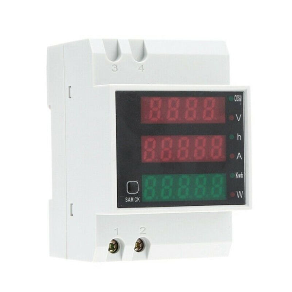 100A AC80 - 300V digital multifunctional DIN Rail Voltage Meter Voltmeter W H5W8