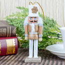 5pcs Glittering Wood Nutcracker OrnamentsNutcracker Figures Hanging Pendant for