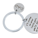 Fathers Day Keychain You Will Always Be My Hero Stainless Steel Gift 3c