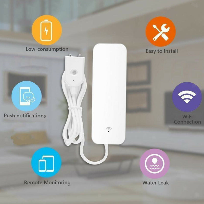 Water Alarm, Wi-Fi Water Leak Detector, Alarm and Smart App Notification Alerts,