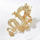 Elegant Women Exaggerated Dragon Carved Stud Earrings Drop Dangle Jewelry Gifts