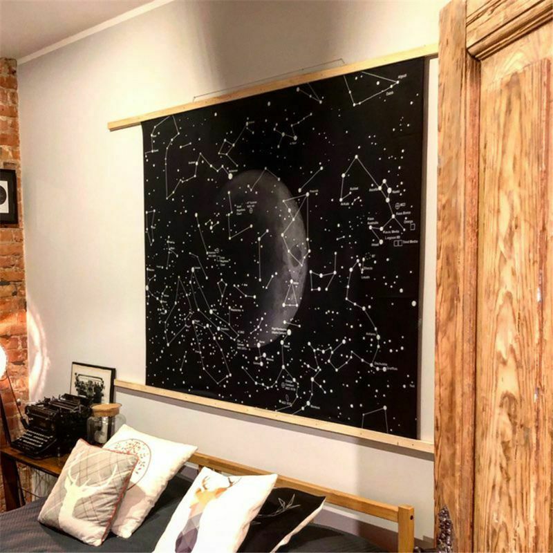 Galaxy Space Pattern Tapestry Wall Hanging Lightweight Polyester Fabric Wal J8W5
